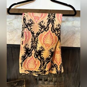 Trina Turk Pink, Black, and Cream Boot Cut Pants